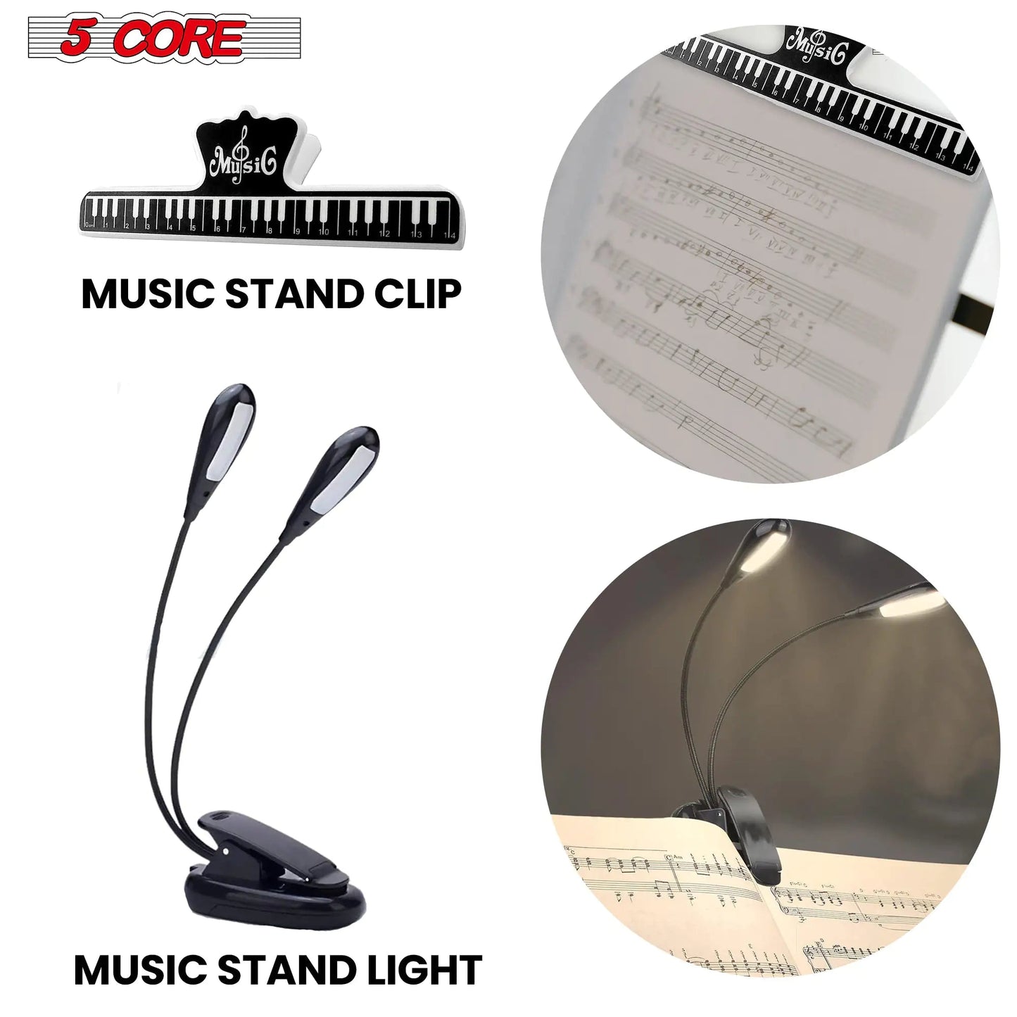 5Core Music Stand For Sheet Music Portable Tripod Adjustable Folding With Light Note Holder BLUE WEM Support (www.WEM.support)