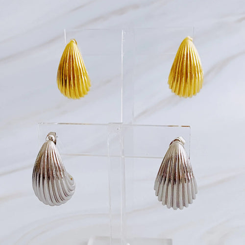 Cabled Teardrop Solid Stud Earrings WEM Support (www.WEM.support)