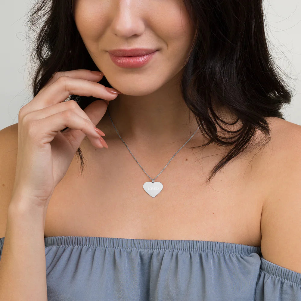 Sterling Silver Loved Heart Necklace WEM Support (www.WEM.support)