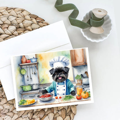 Affenpinscher The Chef Greeting Cards Pack of 8 WEM Support (www.WEM.support)