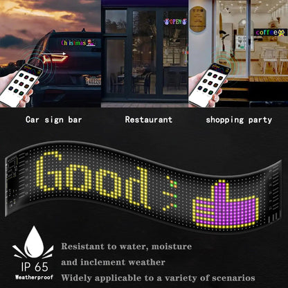 Flexible RGB Magic Car Advertising Screen WEM Support (www.WEM.support)