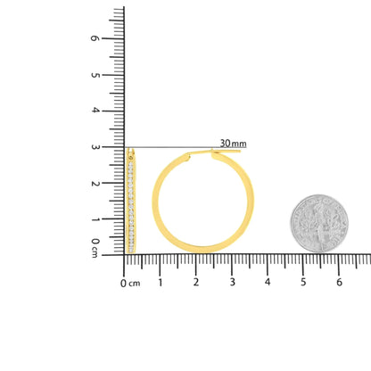 14K Yellow Gold 1/2 cttw Channel Set Diamond Classic Hoop Earrings (I-J Color, SI2-I1 Clarity) WEM Support (www.WEM.support)