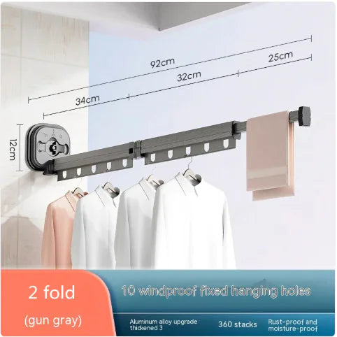 Folding Suction Cup Clothes Hanger WEM Support (www.WEM.support)