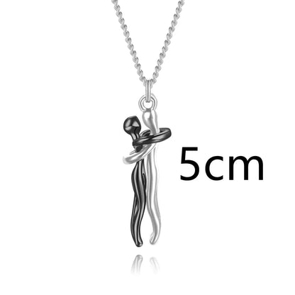 Couple Hugging Pendant Necklace for Women WEM Support (www.WEM.support)