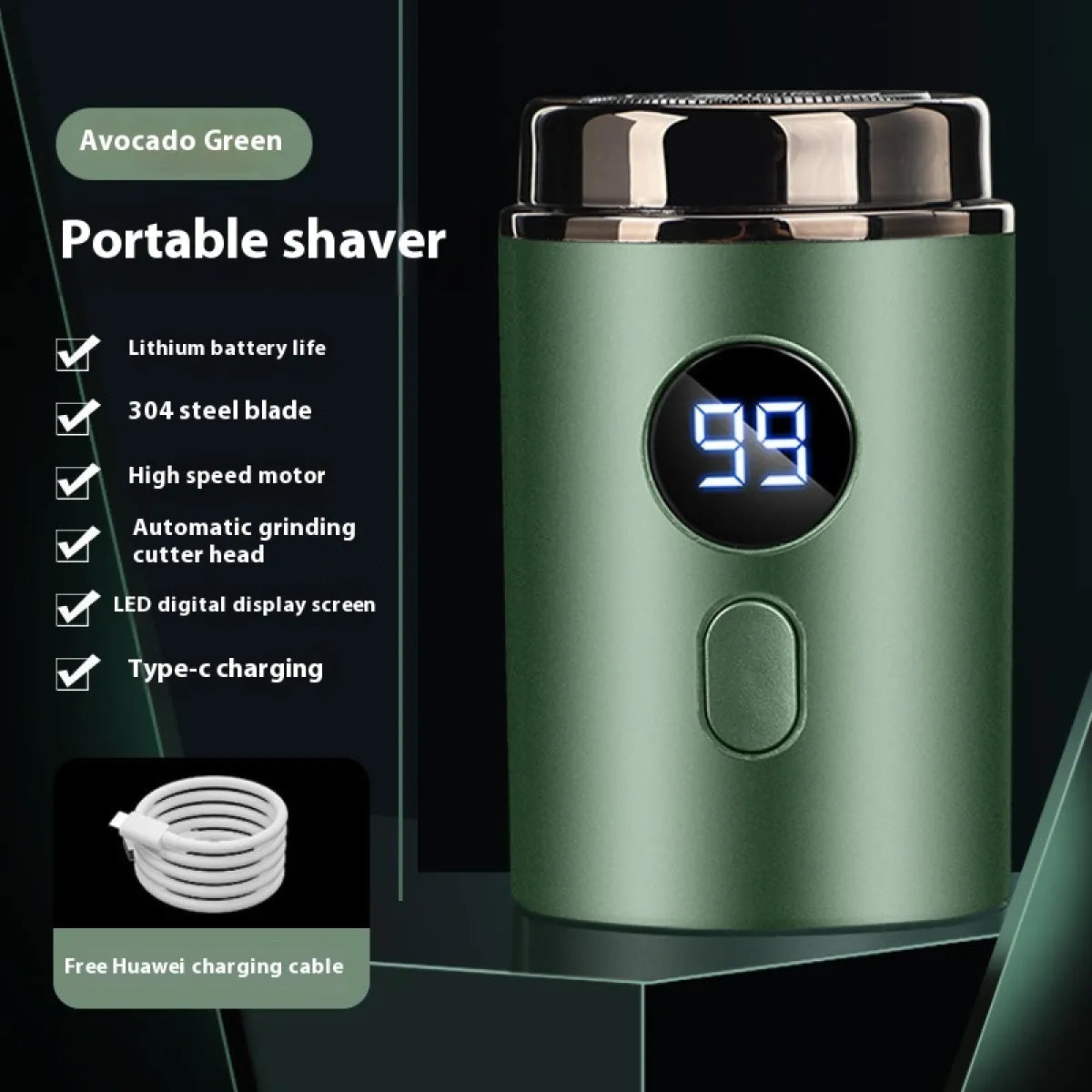 Rechargeable Washable Travel Men's Shaver WEM Support (www.WEM.support)