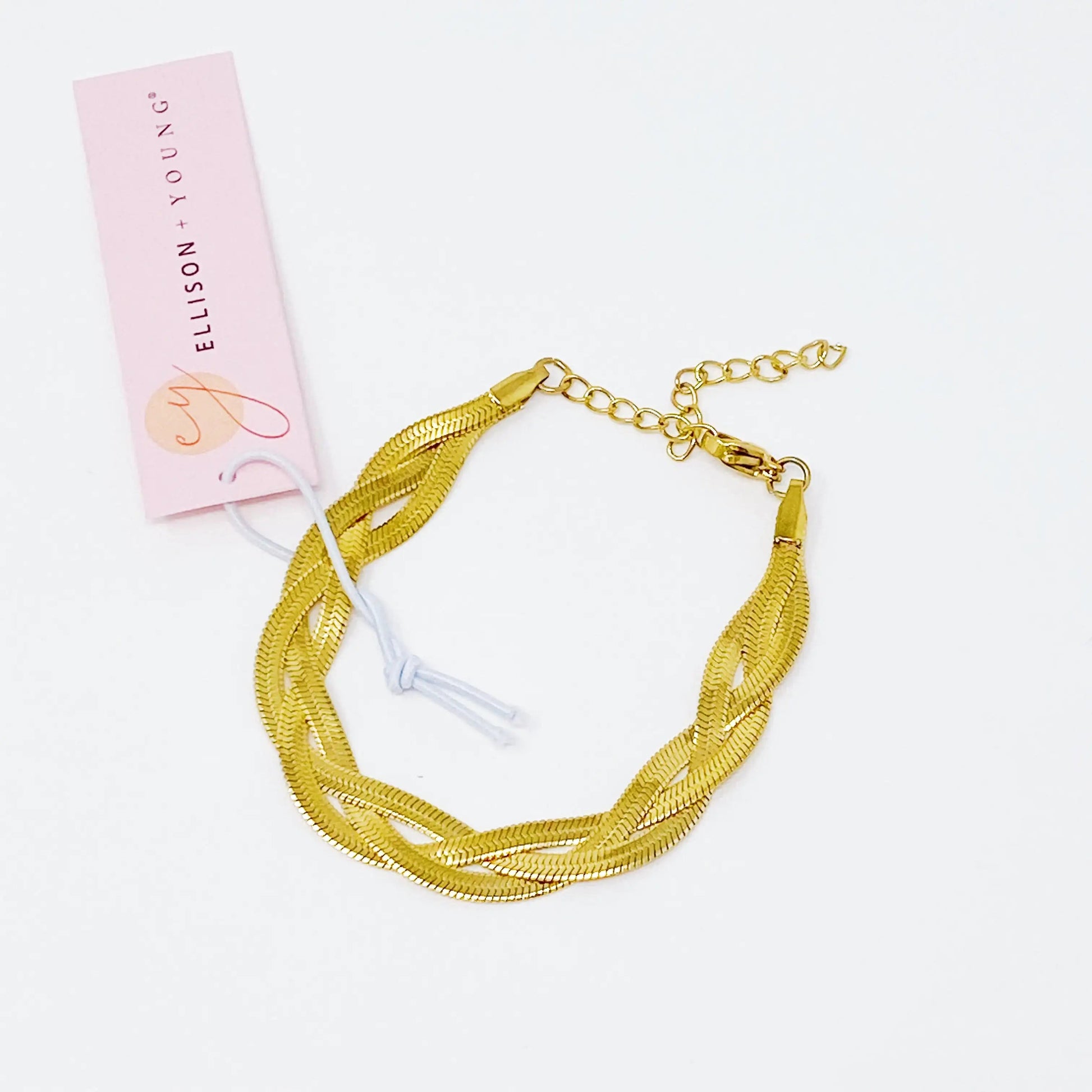 Braided Herringbone Chain Bracelet WEM Support (www.WEM.support)