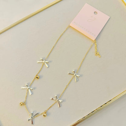 Bows And Bells Festive Necklace WEM Support (www.WEM.support)