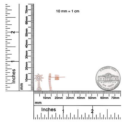 Aretes de Topillo de Árbol de Palma de Diamantes en Oro Rosa de 10K 1/4 Cttw (Color H-I, Claridad I1-I2) WEM Support (www.WEM.support)