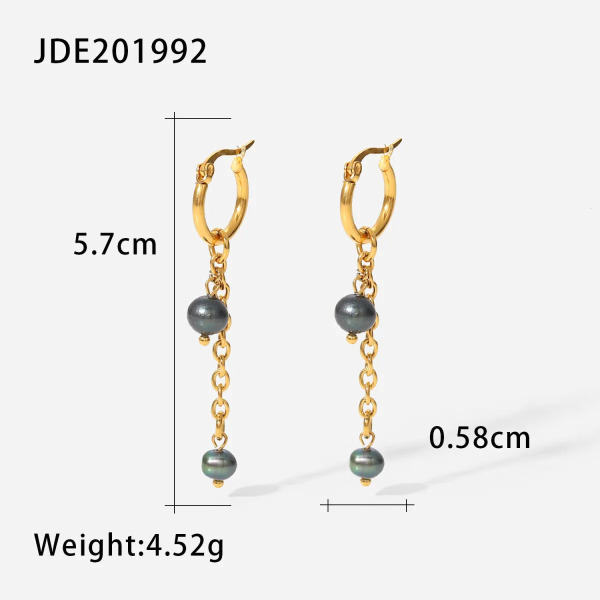 Fashionable Stainless Steel Pearl Earrings HejK.com