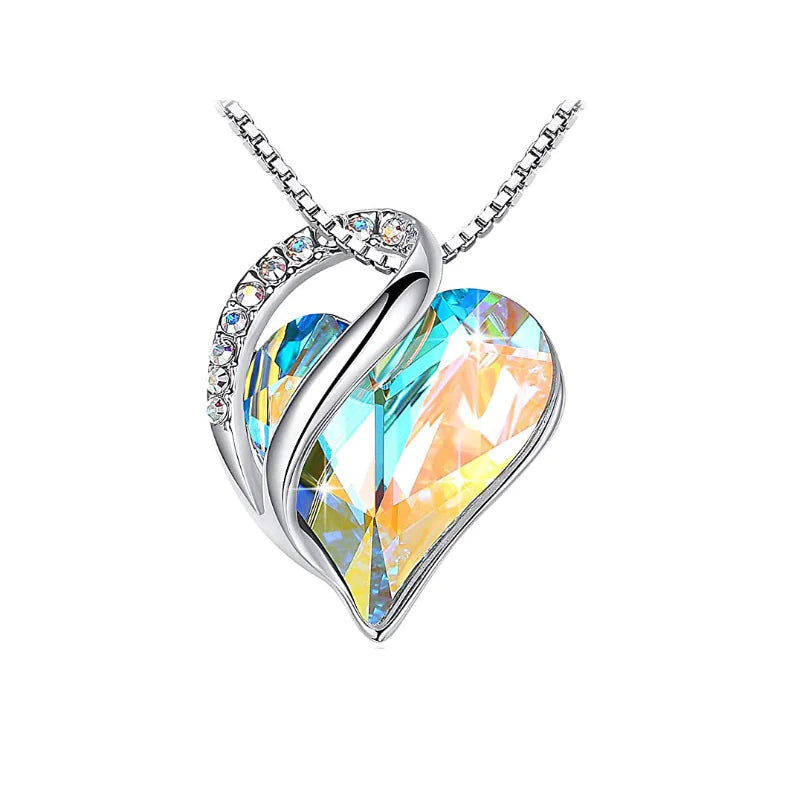 CrystalHeart Heart-Shaped Pendant Necklace WEM Support (www.WEM.support)