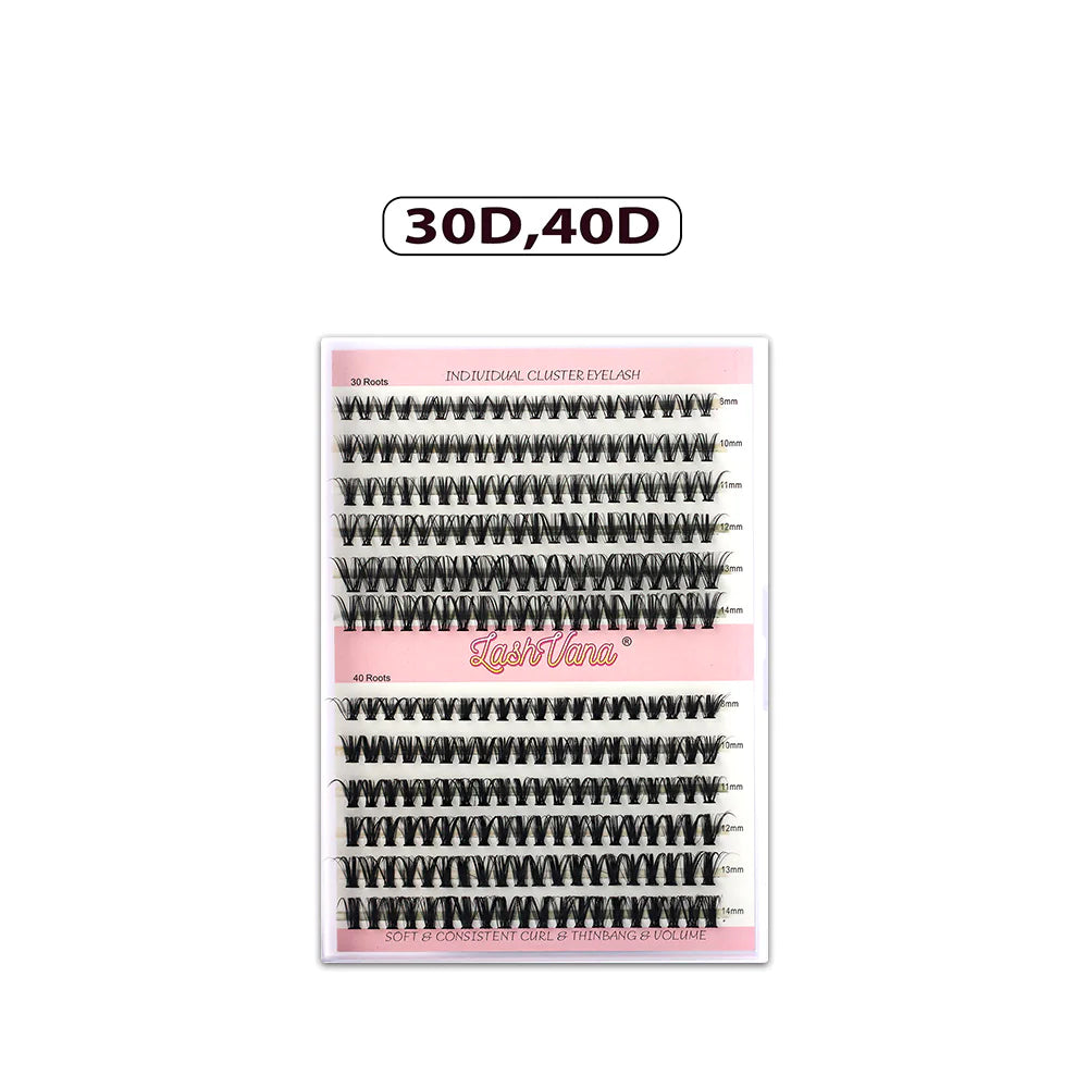 DIY Eyelash Extension Kit - 240pcs Cluster Lash with Bond & Seal WEM Support (www.WEM.support)
