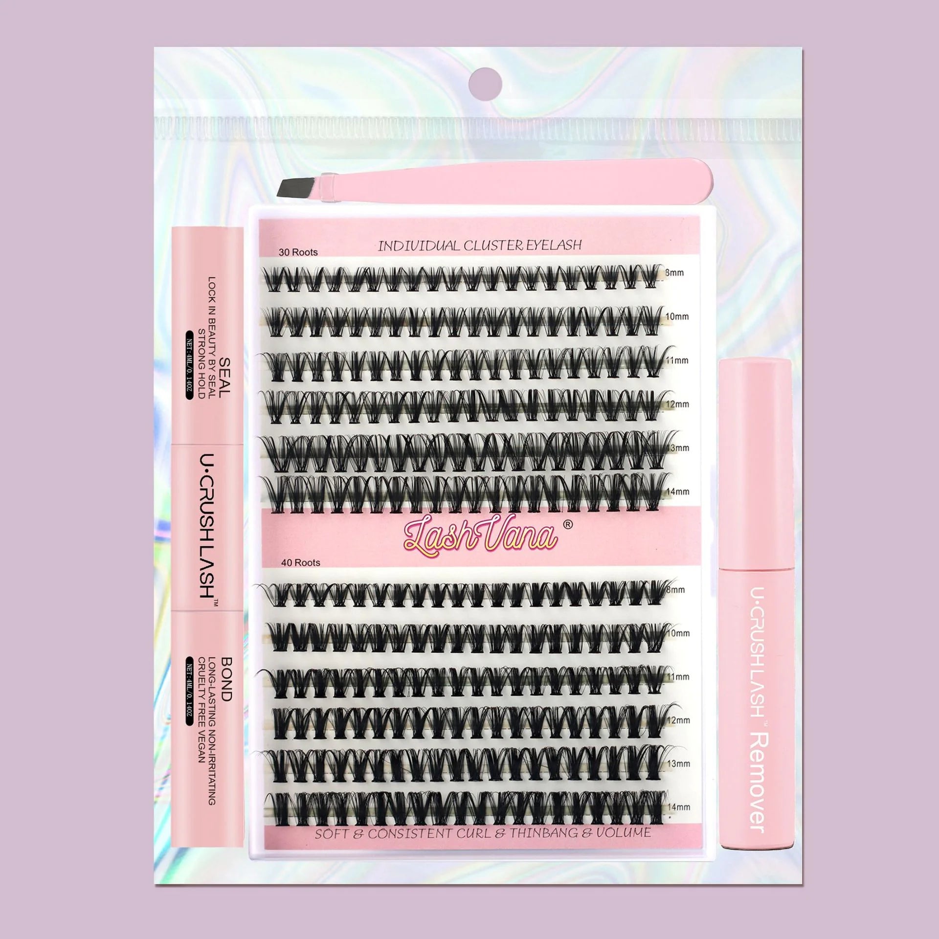DIY Eyelash Extension Kit - 240pcs Cluster Lash with Bond & Seal WEM Support (www.WEM.support)