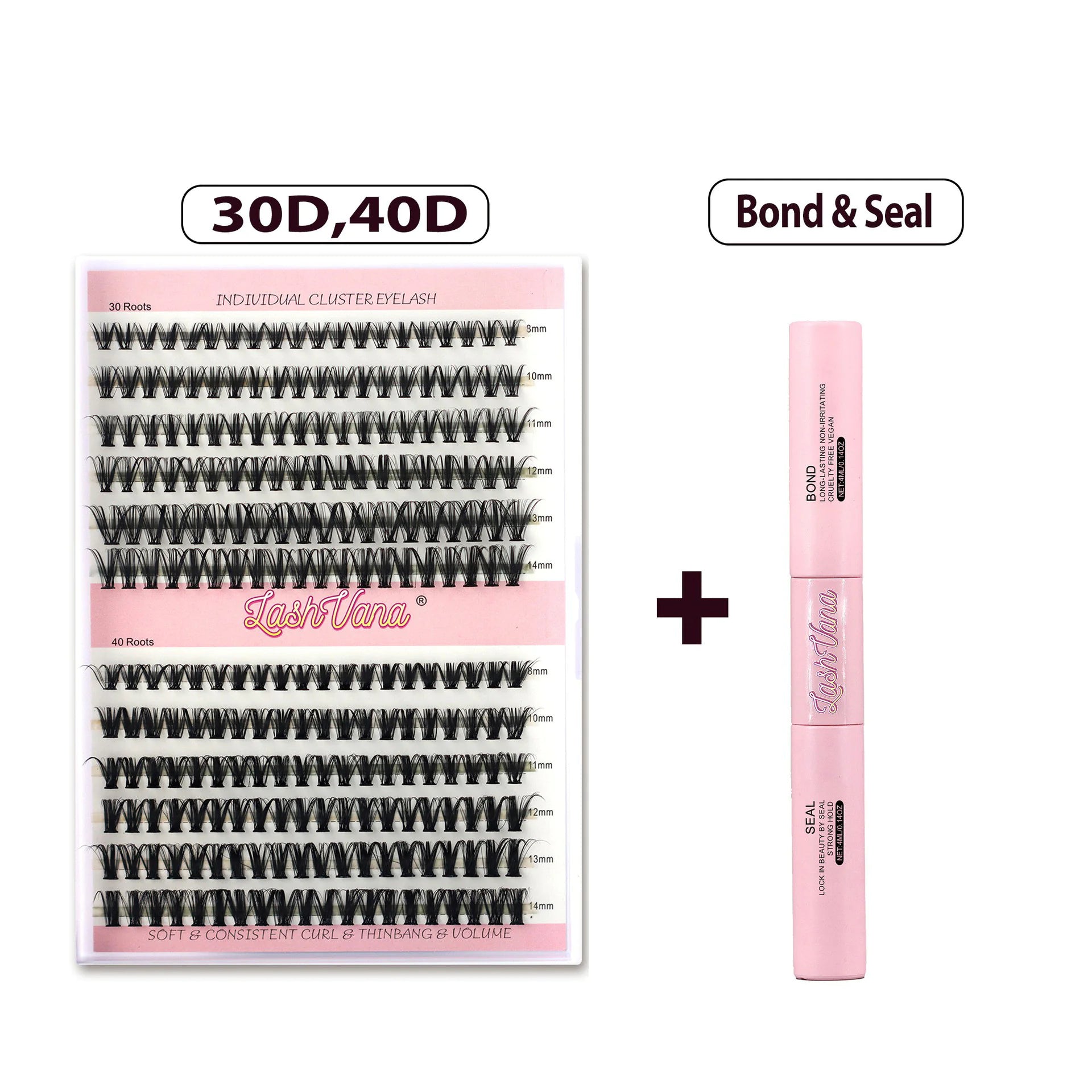DIY Eyelash Extension Kit - 240pcs Cluster Lash with Bond & Seal WEM Support (www.WEM.support)