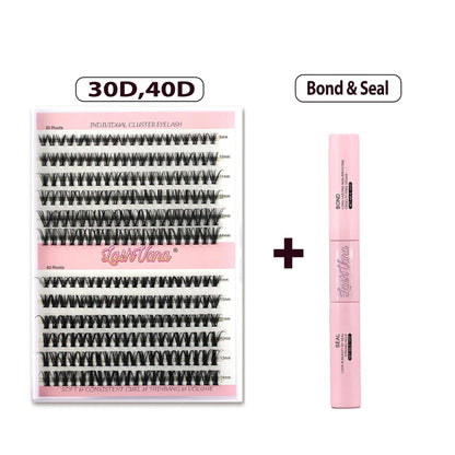 DIY Eyelash Extension Kit - 240pcs Cluster Lash with Bond & Seal WEM Support (www.WEM.support)