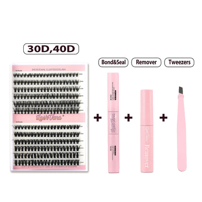 DIY Eyelash Extension Kit - 240pcs Cluster Lash with Bond & Seal WEM Support (www.WEM.support)