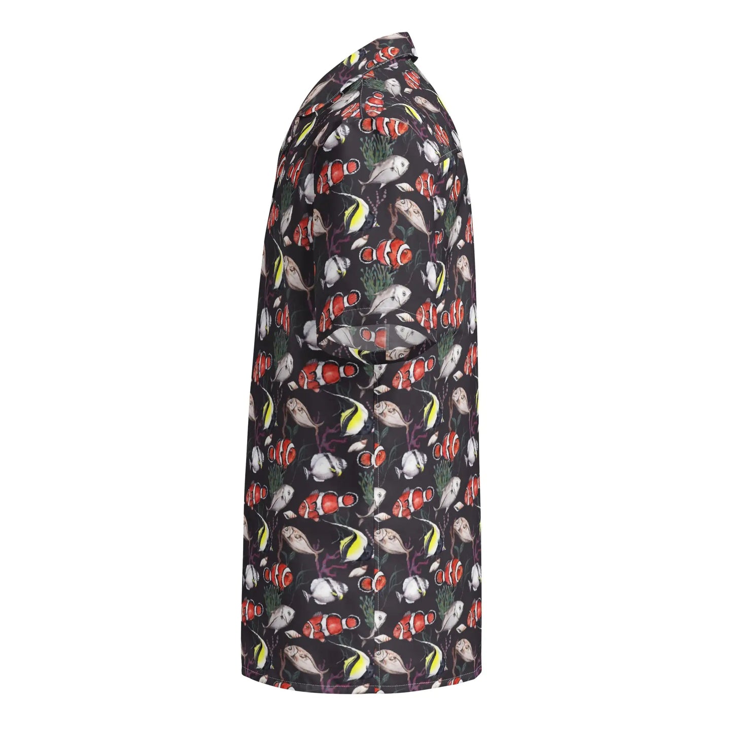 Murky Reef Tropical Saltwater Fish Hawaiian Button Shirt: Dive into Underwater Elegance! WEM Support (www.WEM.support)