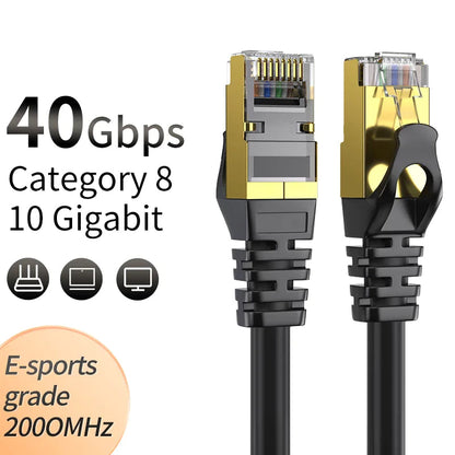 Cat 8 Ethernet RJ45 Cable Super Speed 40Gbps Patch LAN Network Gold Plated Lot WEM Support (www.WEM.support)