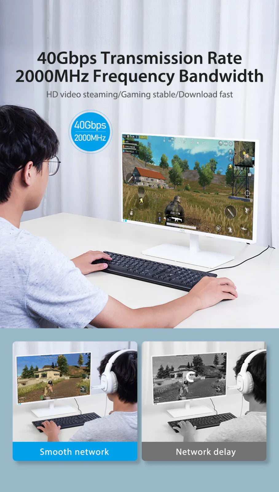 Cat 8 Ethernet RJ45 Cable Super Speed 40Gbps Patch LAN Network Gold Plated Lot WEM Support (www.WEM.support)