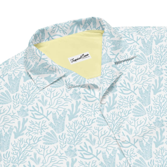 Coral Reef Resort Button Down Hawaiian Shirt - Coastal Summer 2024 Collection WEM Support (www.WEM.support)