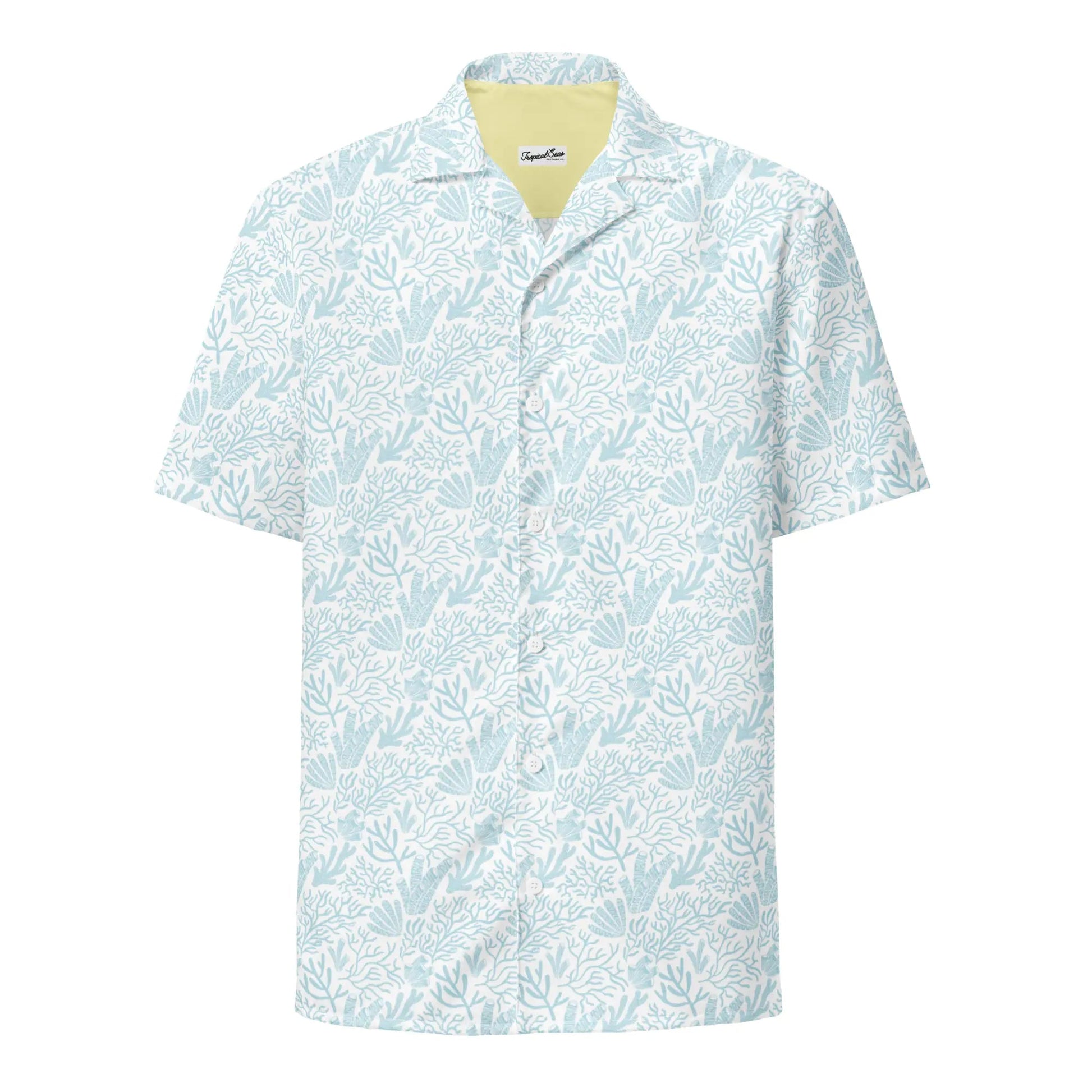 Coral Reef Resort Button Down Hawaiian Shirt - Coastal Summer 2024 Collection WEM Support (www.WEM.support)