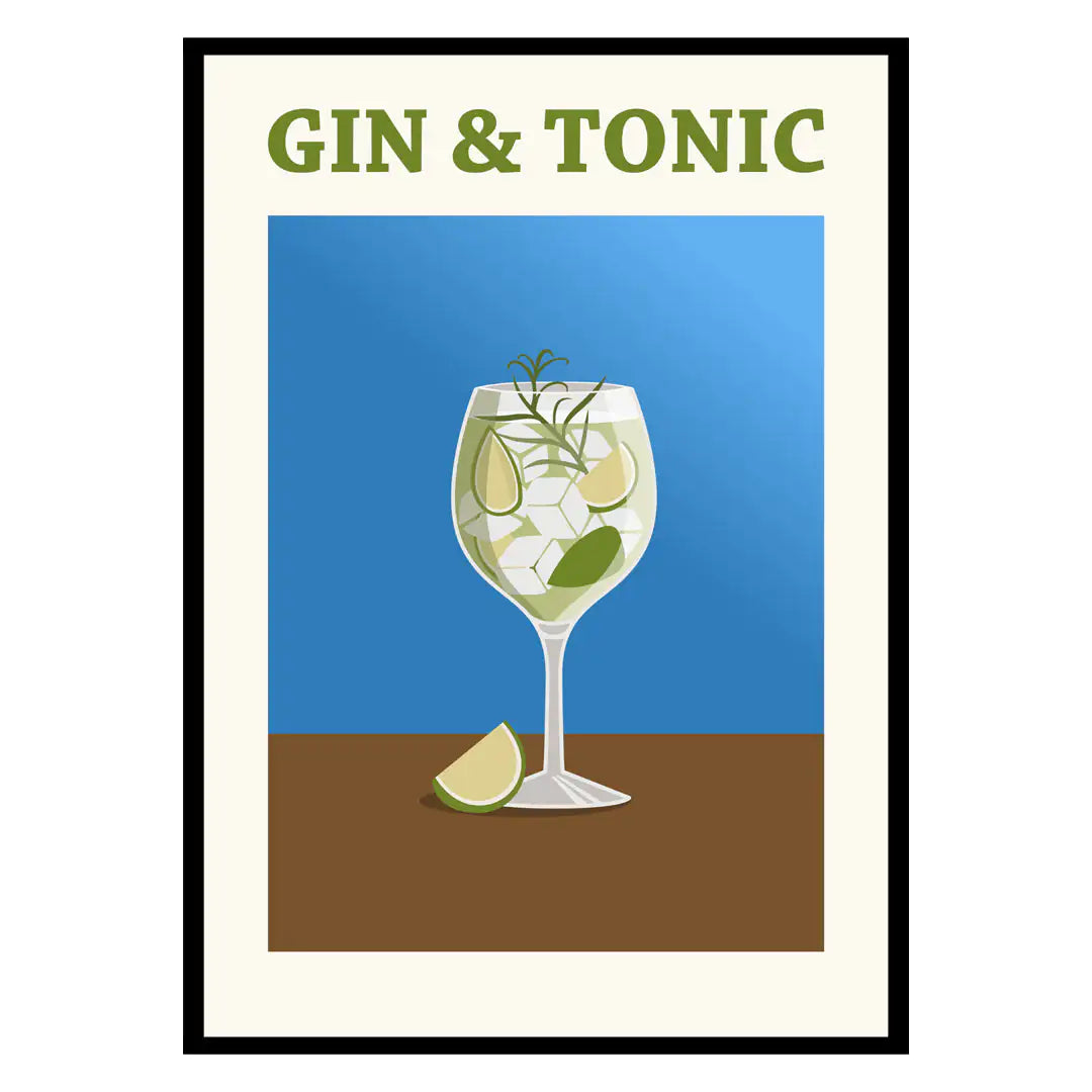 Gin Tonic Cocktail Poster WEM Support (www.WEM.support)