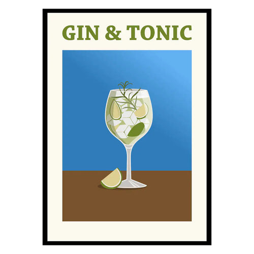 Gin Tonic Cocktail Poster WEM Support (www.WEM.support)