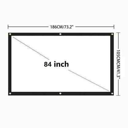 Portable Foldable Projector Screen 16:9 HD Outdoor Home Cinema Theater 3D Movie WEM Support (www.WEM.support)