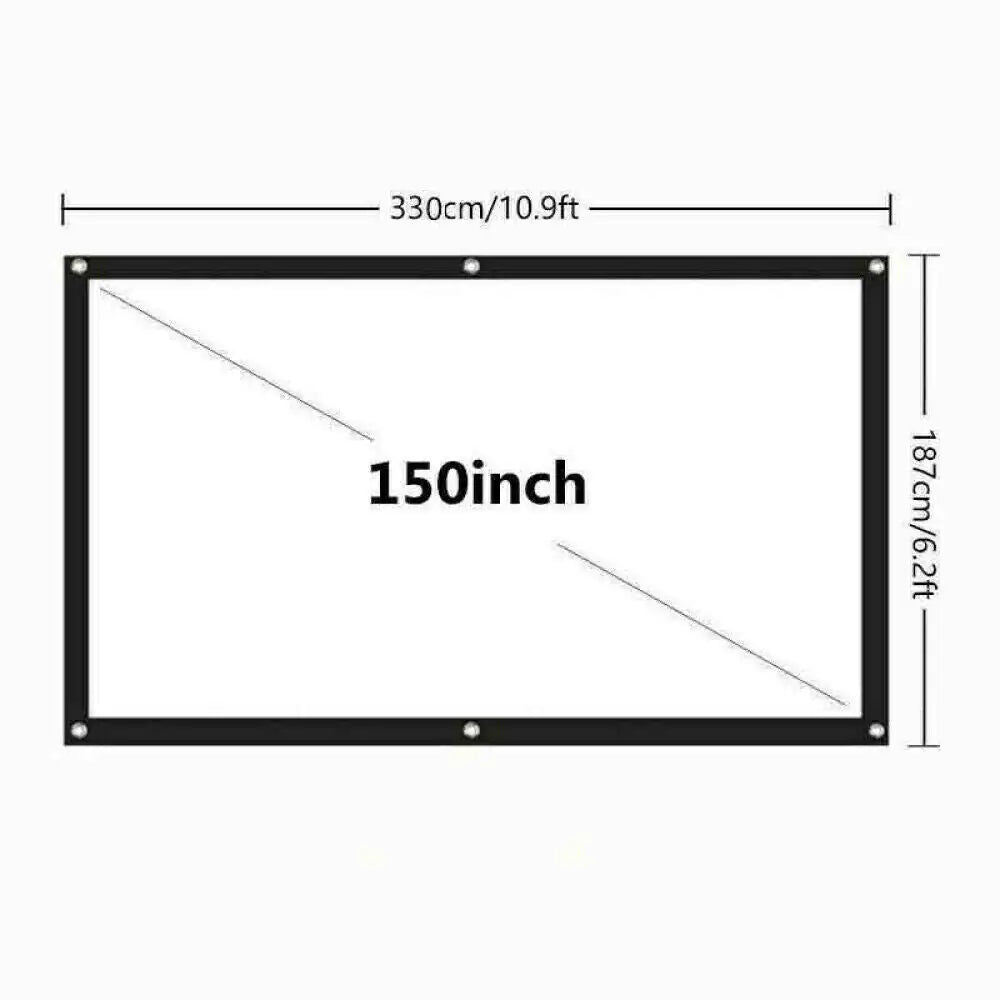 Portable Foldable Projector Screen 16:9 HD Outdoor Home Cinema Theater 3D Movie WEM Support (www.WEM.support)