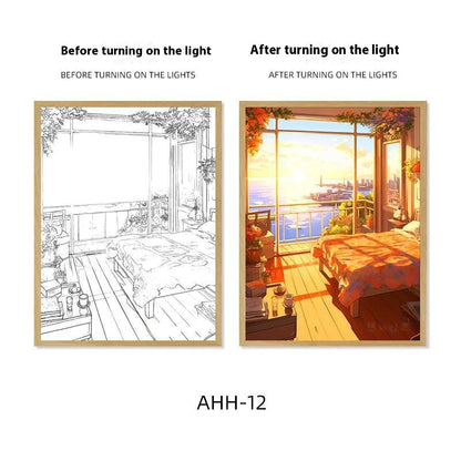 Decorative Painting Night Lamp WEM Support (www.WEM.support)