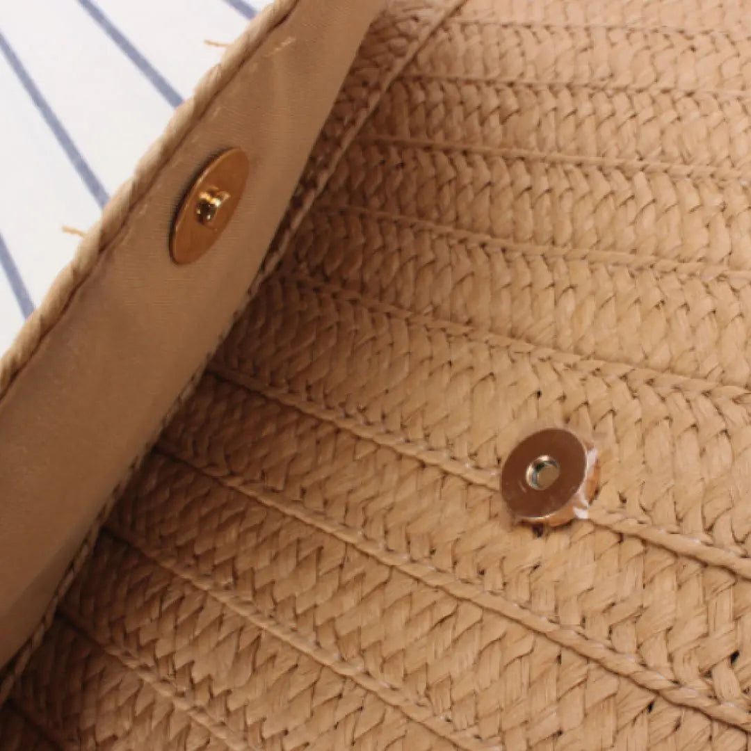 Ari Handwoven Straw Clutch WEM Support (www.WEM.support)