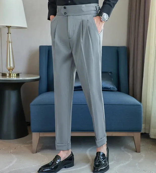 Men's Mid High Waisted Long Casual Pants WEM Support (www.WEM.support)