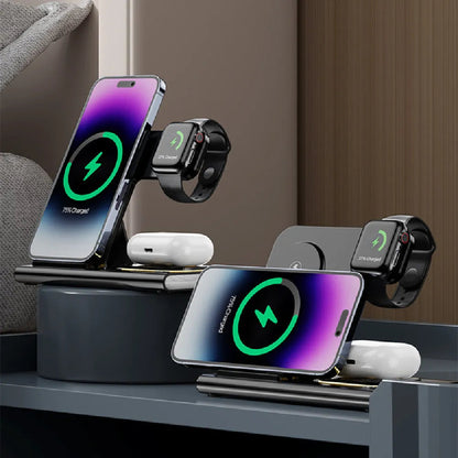 Fashion Folding Four-in-one Wireless Charger WEM Support (www.WEM.support)