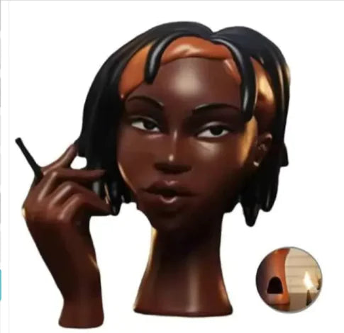 Ebony Elegance Smoke Oven Sculpture – Creative Resin Incense Burner WEM Support (www.WEM.support)