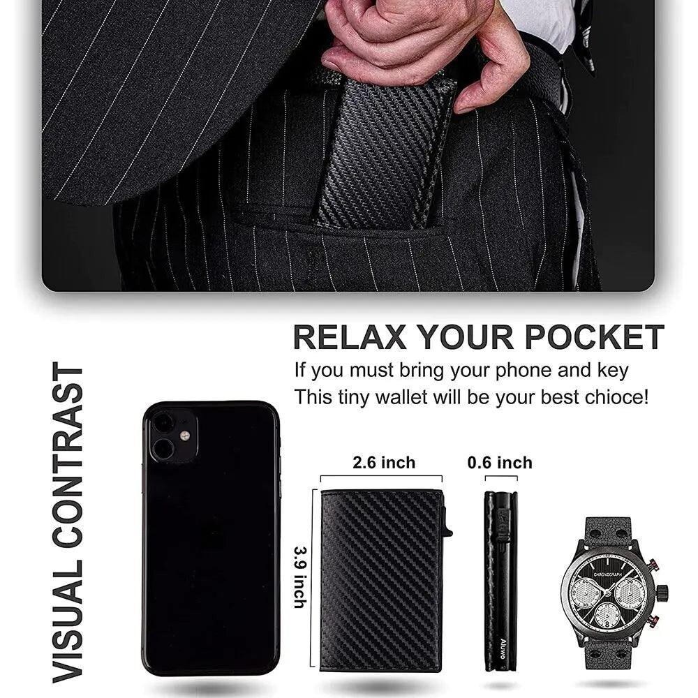 For Airtag Wallet Case Genuine Leather Credit Card Holder Magnetic Air Tag Cover WEM Support (www.WEM.support)