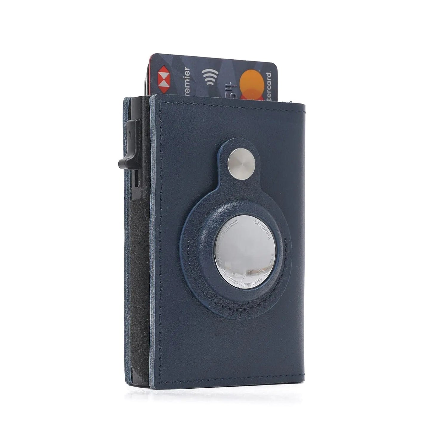 For Airtag Wallet Case Genuine Leather Credit Card Holder Magnetic Air Tag Cover WEM Support (www.WEM.support)
