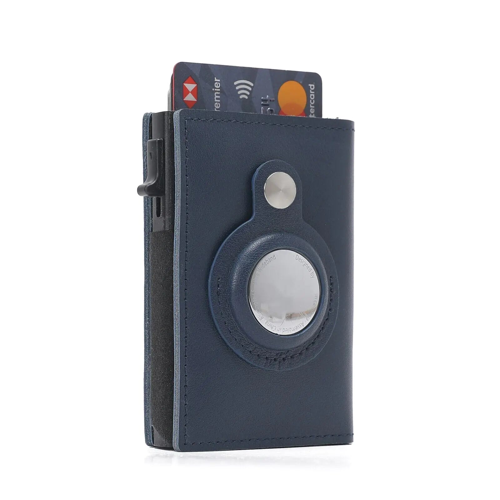 For Airtag Wallet Case Genuine Leather Credit Card Holder Magnetic Air Tag Cover WEM Support (www.WEM.support)