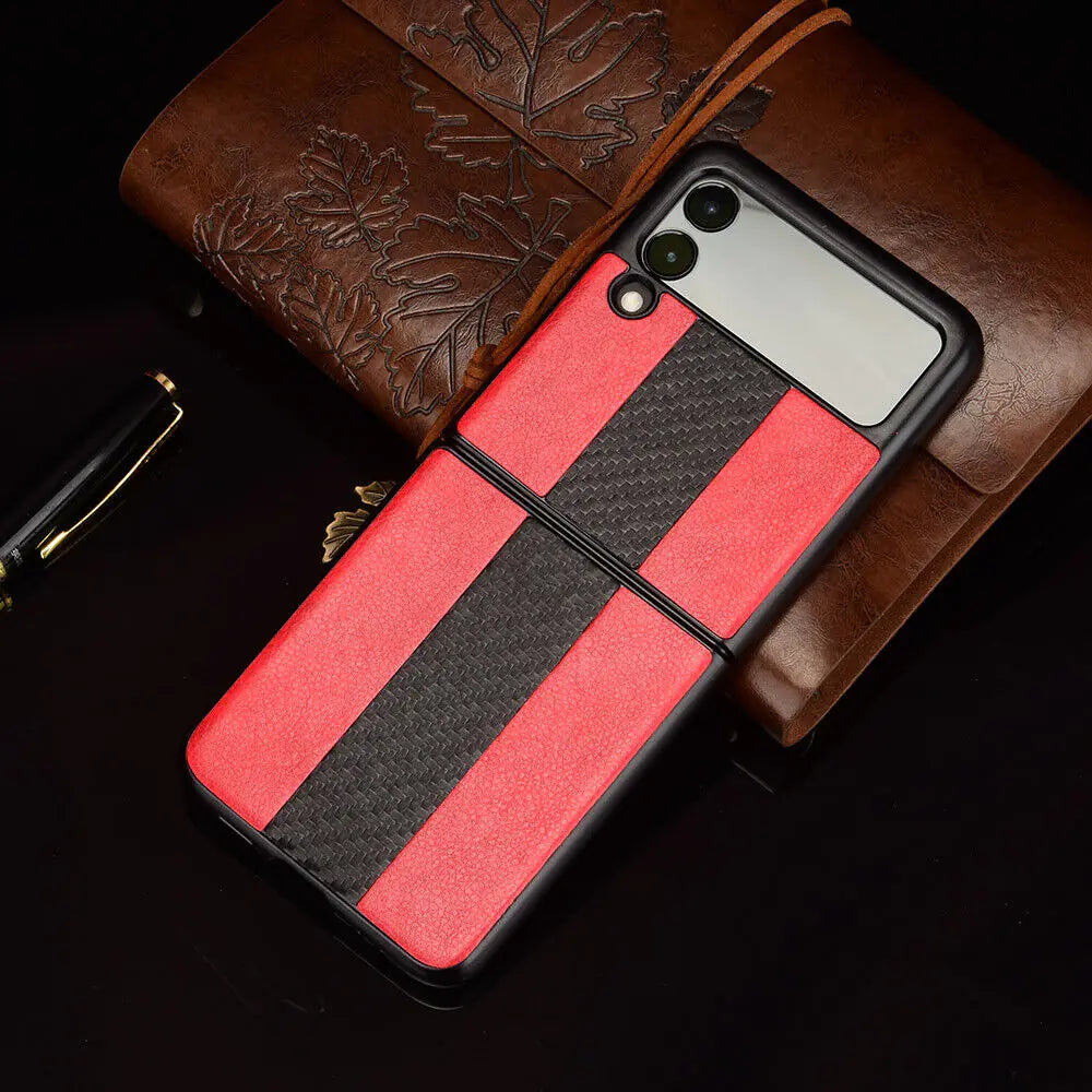 For Samsung Galaxy Z Flip 3 5G Slim Folding Leather Shockproof Phone Case Cover WEM Support (www.WEM.support)