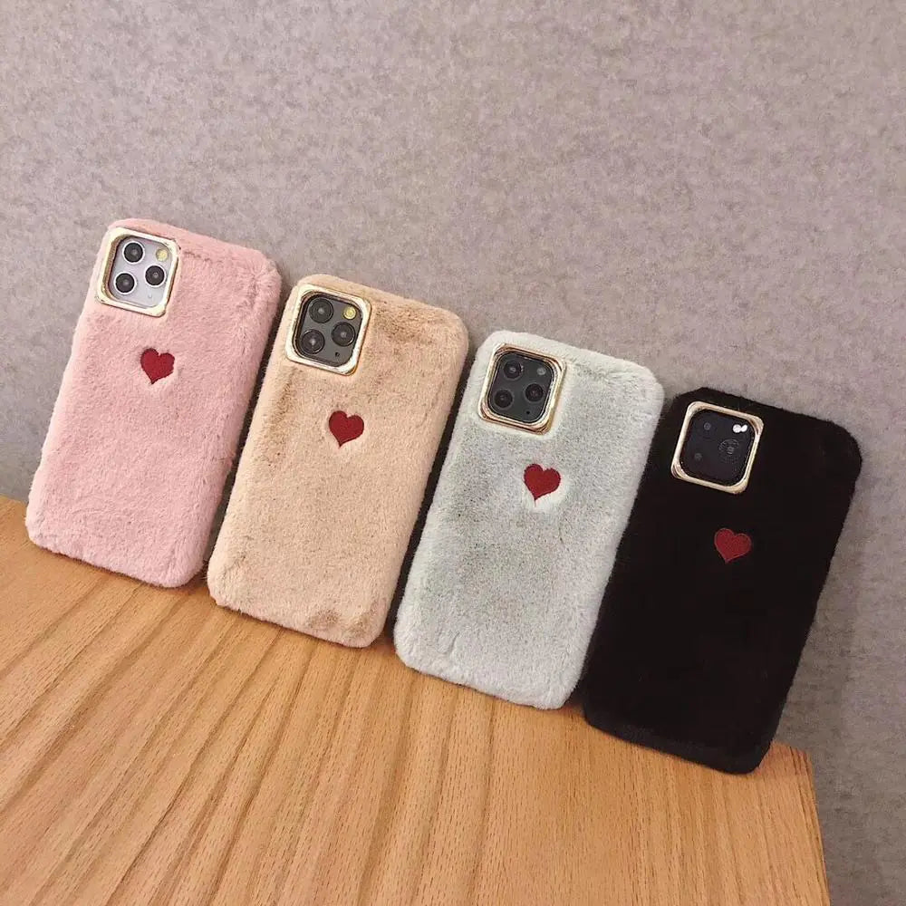 Cute Fluffy Heart Phone Case WEM Support (www.WEM.support)