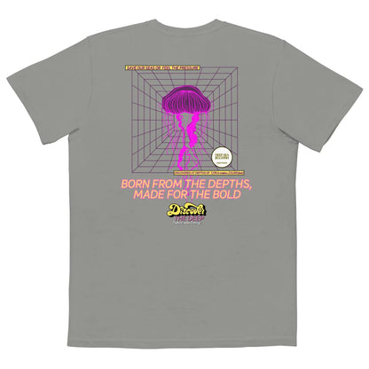 Discover the Deep Deep-sea Jellyfish Pocket T-shirt WEM Support (www.WEM.support)