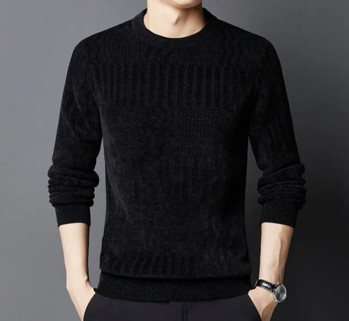 Crew Neck Casual Jacquard Sweater WEM Support (www.WEM.support)