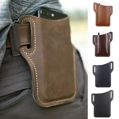 Men Cell Phone Belt Pack Bag Loop Waist Holster Pouch Case Leather Wallet Cover WEM Support (www.WEM.support)