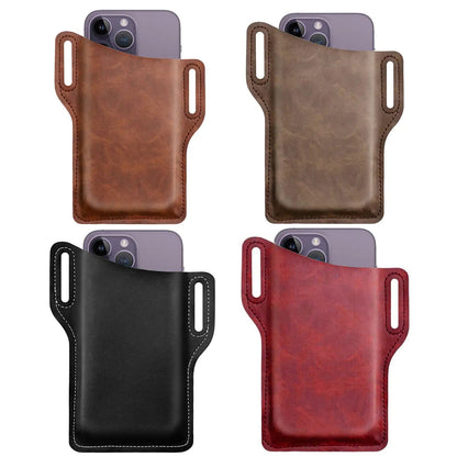 Men Cell Phone Belt Pack Bag Loop Waist Holster Pouch Case Leather Wallet Cover WEM Support (www.WEM.support)