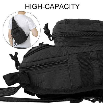 Mens Backpack Tactical Sling Shoulder Bag Molle Travel Chest Pack Outdoor Hiking WEM Support (www.WEM.support)