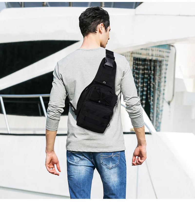 Mens Backpack Tactical Sling Shoulder Bag Molle Travel Chest Pack Outdoor Hiking WEM Support (www.WEM.support)