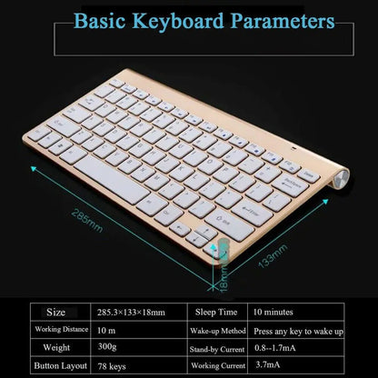 Mini Wireless Keyboard And Mouse Set Waterproof 2.4G For Mac Apple PC Computer WEM Support (www.WEM.support)