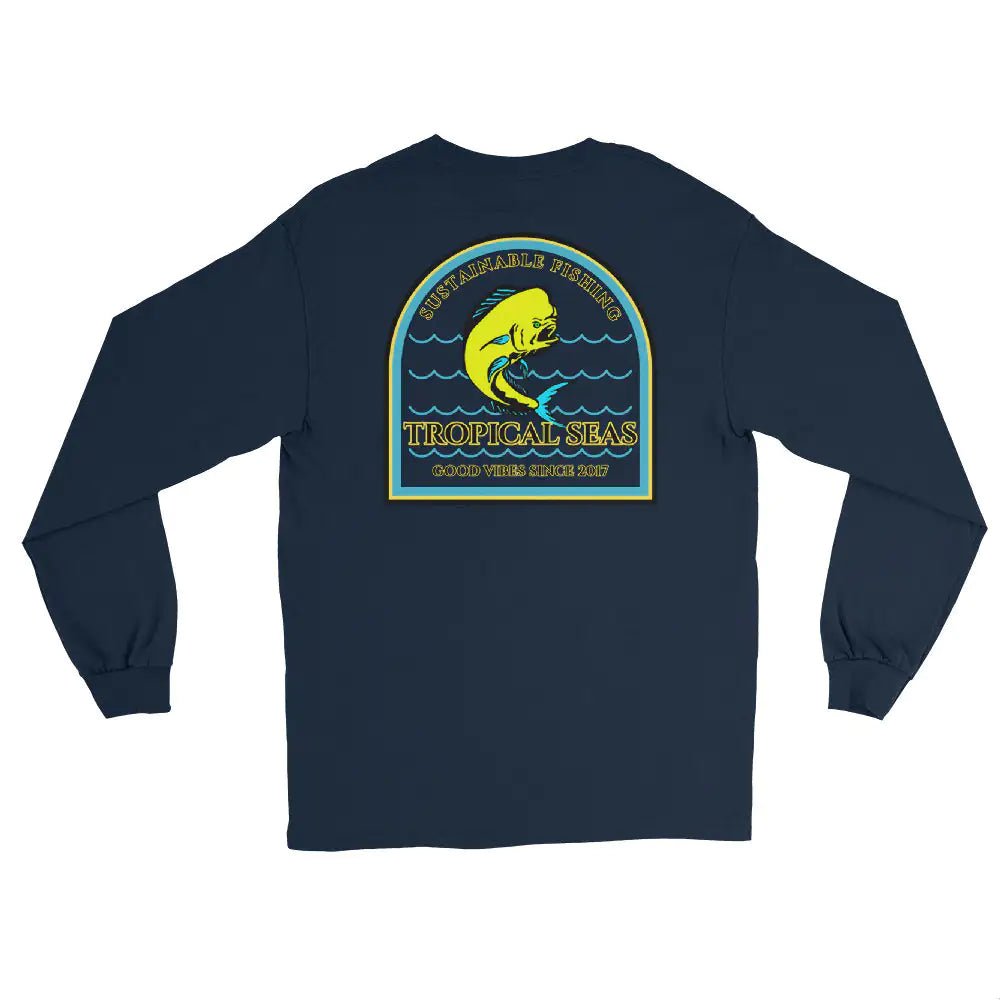 Men's Sustainable Fishing Mahi Mahi Long Sleeve Shirt WEM Support (www.WEM.support)