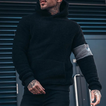 Men's Sweater New Hooded Plush Top WEM Support (www.WEM.support)