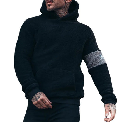 Men's Sweater New Hooded Plush Top WEM Support (www.WEM.support)