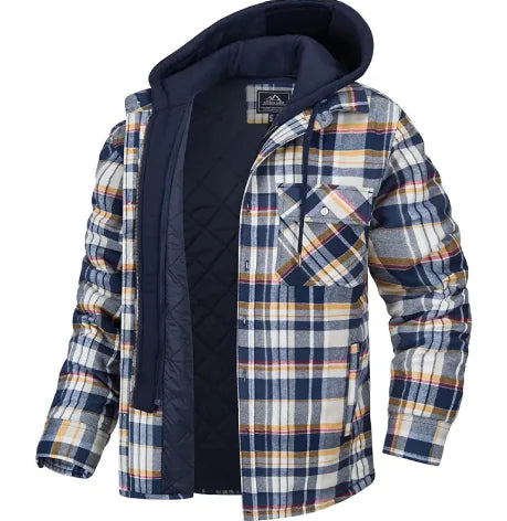 Men's Thick Padded Plaid Jacket – Cozy, Stylish, and Perfect for Cold Weather WEM Support (www.WEM.support)