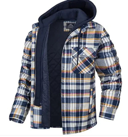 Men's Thick Padded Plaid Jacket – Cozy, Stylish, and Perfect for Cold Weather WEM Support (www.WEM.support)
